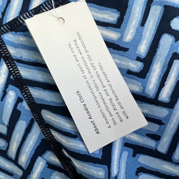 J. McLaughlin Lottie Pant Leggings Side Stripe Blue Ladder Geo XS NWT - Picture 4 of 6